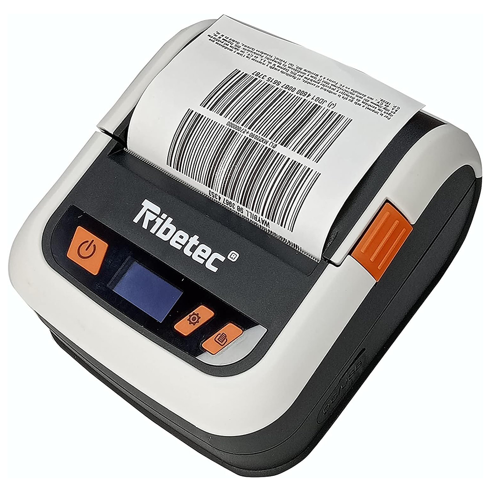 RIBETEC IMPRESORA TÉRMICA DIRECTA DE ETIQUETAS PORTÁTIL, CONEXIÓN BLUETOOTH, USB