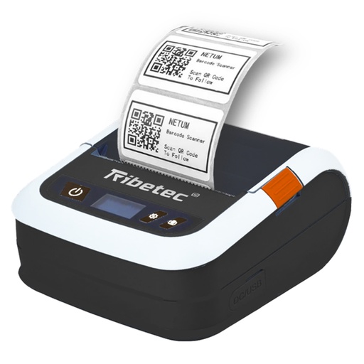 [RT-320PB] RIBETEC IMPRESORA TÉRMICA DIRECTA DE ETIQUETAS PORTÁTIL, CONEXIÓN BLUETOOTH, USB